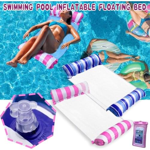 2pcs Outdoor FloatingWater hammock recliner Foldable inflatable pool float swimming Mattress sea pool chair Pool Party bed