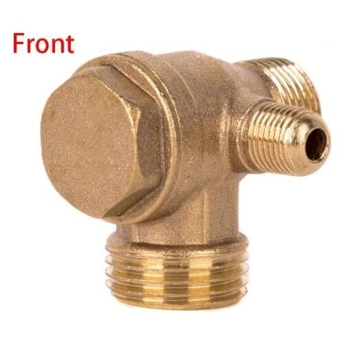 3 Port Brass Male Threaded Check Valve Connector Tool for Air Compressor Prevent
