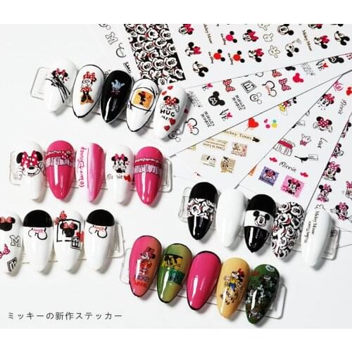 3D Disney Cartoon Anime Nail Stickers Cartoon Mickey Mouse Cute Girl Nail Decals Instagram Childrens Decal Minnie Donald Duck