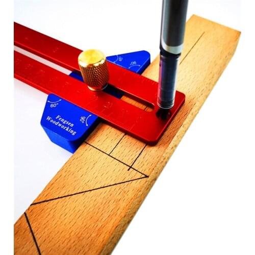 Aluminum Alloy 200/300/400mm Metric Line Scribe Ruler Positioning Measuring Ruler Woodworking Marking T-Ruler Tools