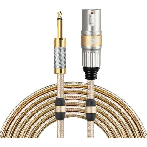 HiFi MONO TS 6.35mm to XLR Male 3 Pin Premium Audio Cable for Amplifier Mixing Console Regular XLR to 1/4“ 6.5mm Jack 1M 2M 3M