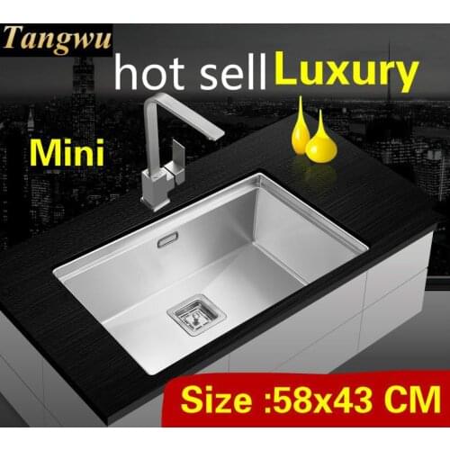 Free shipping Handmade vogue kitchen manual sink single trough do the dishes 304 stainless steel hot sell 58x43 CM