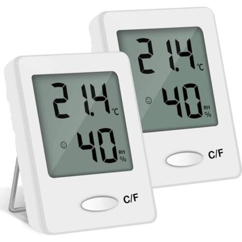 2 Pieces of Mini LCD Digital Thermometer Hygrometer Living Room Office Indoor Temperature Hygrometer Indoor Hygrometer