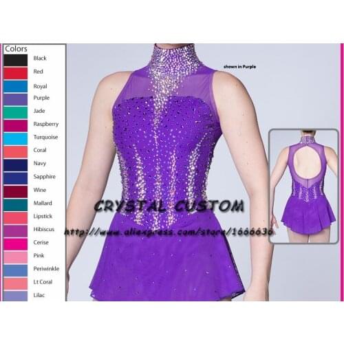 Purple Girls Figure Skating Dress New Brand Ice Skating Dresses Custom-made For Competition DR4826