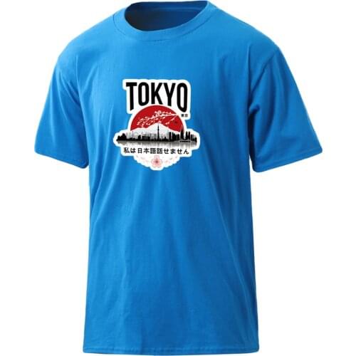 Mens Tokyo 100% Cotton Oversize T-shirts Streetwear Fashion Camisetas Short Sleeve Casual Tops Retro Leisure 2020 Ropa De Hombre