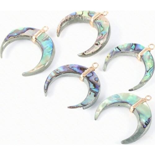 Natural Pearl Fritillary Abalone Shell Moon shape Exquisite charms for Jewelry Making DIY Bracelet earring Necklaces Accessories