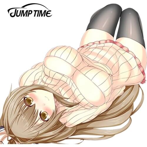 JumpTime 13cm x 12.5cm 3D Car Styling Sento Isuzu Anime JDM Sexy Maid Girl Decal Waterproof Car Sticker