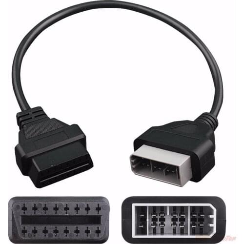 KWOKKER 40cm OBD Cable For nissan 14 Pin Male To 16 Pin Female OBD2 OBDII Diagnostic Tool Adapter Extension Connector Cable