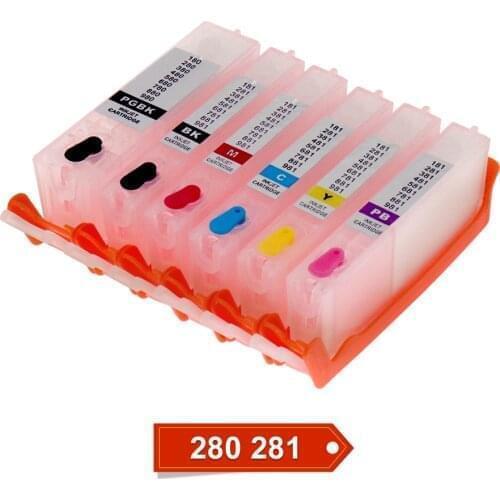 6 Color 480 481XXL Ink Cartridge For Canon PGI480 CLI481 Cartridge With ARC Chip For Canon PIXMA TS8140 TS9140 Printer Cartridge