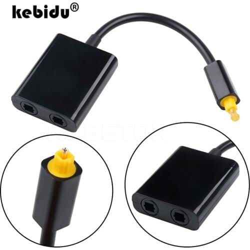 Kebidu New Digital SPDIF Optical Audio Splitter Adapter 2 Way Toslink Splitter SPDIF Optical Cable Splitter Hub 1 input 2 Output