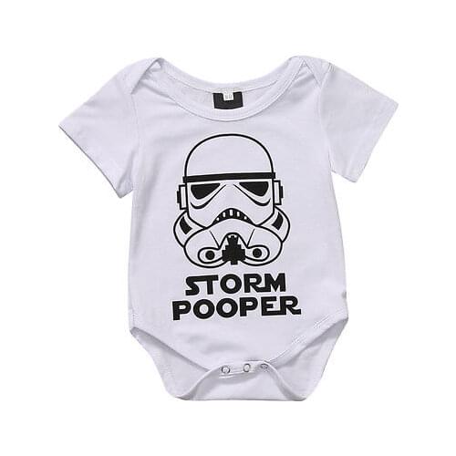 Toddler Baby Girls Boys Storm Pooper Romper Jumpsuit Short Sleeve Sunsuit 0-18M baby clothes