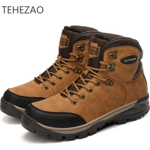2021 Men Shoes Fleece Constant Temperature Warm Block Cold Air Hiking Shoes Easy To Put On and Take Off Men Sports Shoes