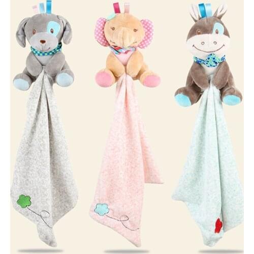 2021 Brand New Infant Baby Nursery Toddler Security Cartoon Soft Smooth Bath Animal Toy Blanket Cartoon Bibs Baby Infant Towel