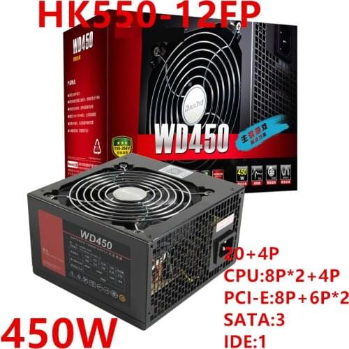 New PSU For Huntkey Brand WD450 Broad silence Ative Backline support 1060GPU 450W Power Supply HK550-12FP