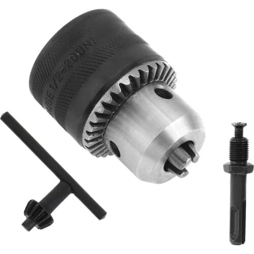 TORO 1.5-10/13mm 1/2-20UNF Drill Chuck For Hammer Conversion with Drill Chuck Key and Round Handle of Electric Hammer Transfer