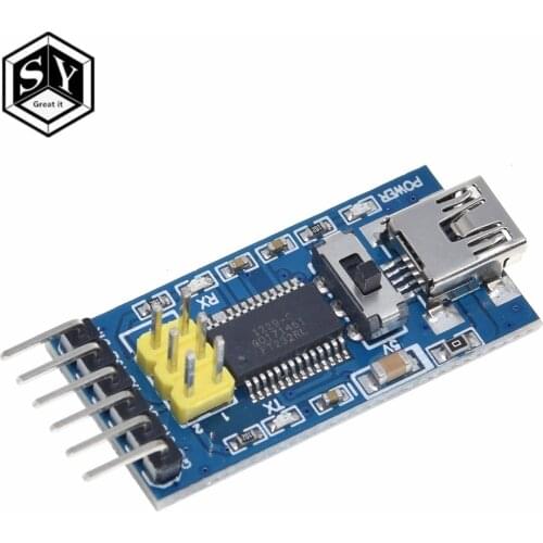 Blue Breakout Board for arduino FTDI FT232RL USB To TTL Serial IC Adapter Converter Module for arduino 3.3V 5V FT232 Switch b