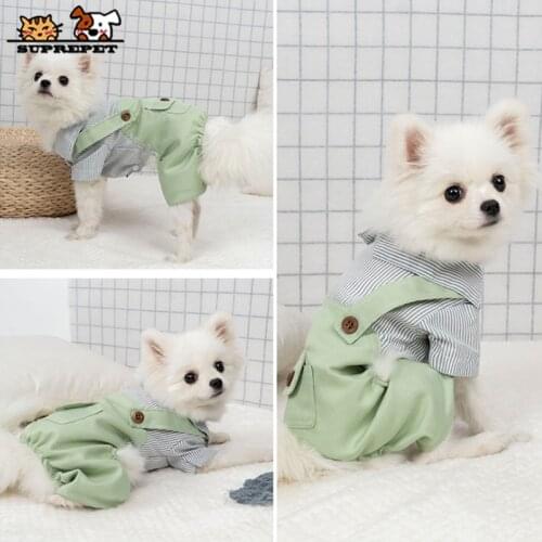 SUPREPET Autumn Winter Pet Dog Pajamas Dog Clothes for Small Dogs Cute Plaid Dog Shirt for Pomeranian Chihuahua Pet Clothes
