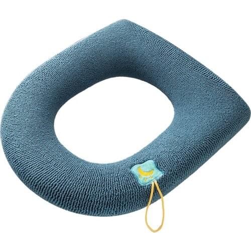 Knitted Toilet Seat Washable Household Retractable Strong Elasticity Stretchable Toilet Bathroom Cushion Thickened Type