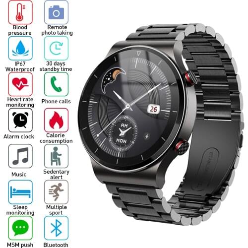 UNIWA I19 Waterproof Smart Watch Business Bluetooth Call watch Bracelet Full Touch Fitness Tracker Heart Rate Blood Pressure