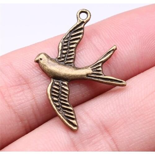 WYSIWYG 10pcs 29x21mm Swallow Bird Pendants Swallow Bird Charms Swallow Pendants Charm For Jewelry Making
