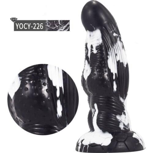 YC-AA226 Alien Dildo Black+white Mixed Silicone Health&Pretty Adult Sex Toys For Couple Anal Plug Masturbation Massage Vaginal