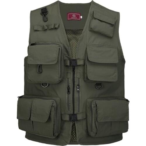 2021 Fishing Jacket Quick-drying Mesh Vestt Multi-Pocket Mesh Vest Outdoor Vest Multi Pocket Summer Mesh Vest