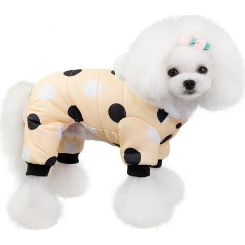 Winter Pet Dog Clothes Coat Big Dot Cotton Hoodie Thicken Warm Jacket Clothes for Small Large Dogs Puppy Sweater Dogs Pets