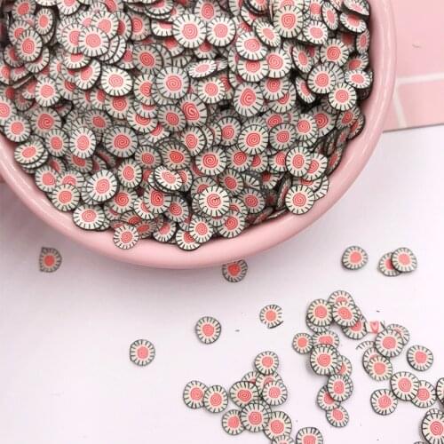 100g/lot Simulation Sushi Slice Polymer Hot Clay Sprinkles for Crafts Making Fake Cake Decoration DIY Slime Accessories 5mm