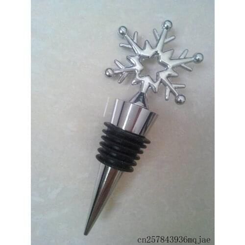 100pcs Snowflake Bottle Stopper Wine Stoppers in Gift Box Wedding Favors Guest Gift for Men
