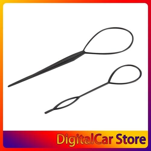 2 pcs Ponytail Creator Plastic Loop Styling Tools Black Pony topsy Tail Clip Hair Braid Maker Styling Tool Salon Sewing Tools
