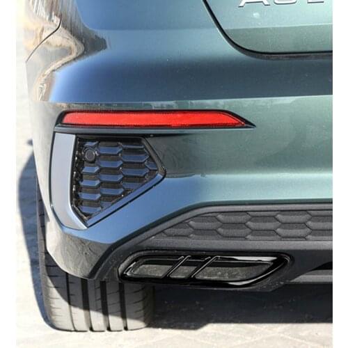 For Audi A3 8Y 2020 2021 2PCS Metal Sport Titanium Black Silver Tail Throat Vent Trim Cover Accessories