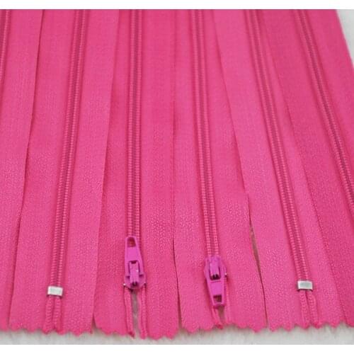 20pcs Fushia Color Nylon Coil Zippers Tailor Sewing Tools Craft 9 Inch