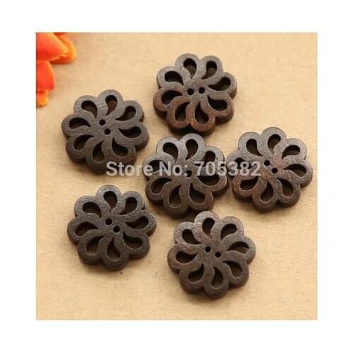 30pcs/lot Flower wooden buttons wooden buttons(SS-1719-493)