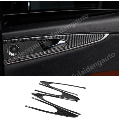 4pcs For Lincoln MKX 2016-2019 ABS Carbon fiber Interior Door Handle Frame Cover Trim Car Styling Accessories