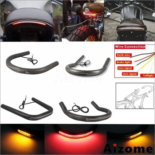 7/8" 1" Motorcycle Seat Rear Loop Frame Retro Cafe Racer Seat Hoop w/LED Brake Signal Taillight For BMW R HOnda Yamaha Suzuki