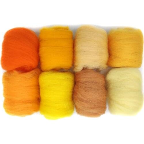 80g (8 Colorsx10g)Merino Wool Roving for Needle Felting Kit, 100% Pure Felting Wool, Soft Delicate, Can Touch the Skin (No. 10)