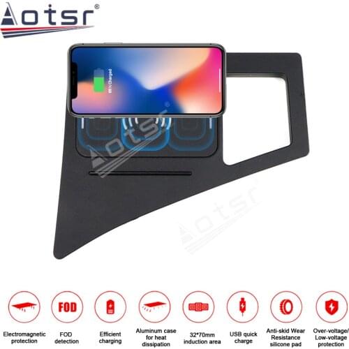 Car Charger QI Fast Charging Smartphone Wireless for Audi Q7 2016-2018