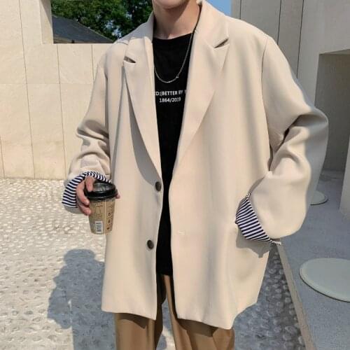 Oversized Blazer Casual Suit British Style Jacket Mens Spring and Autumn Comfortable One-piece Upper Body Suit Men Blazers
