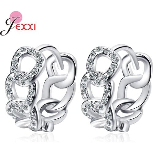 Big Sale Women Girls AAAAA Cubic Zirconia Hoop Earrings 925 Sterling Silver Hoops Earring For Wedding Anniversary