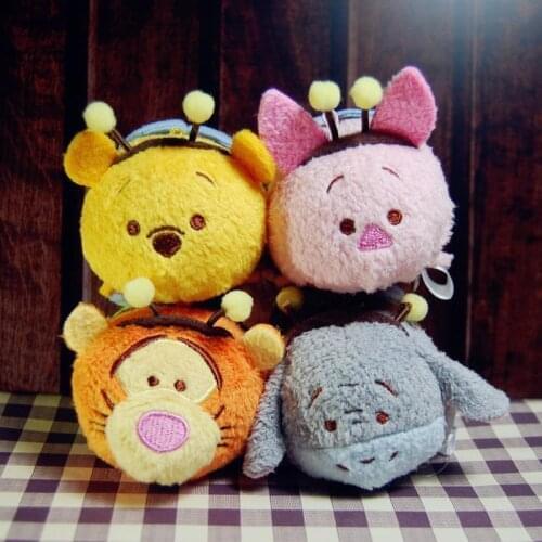 Disney Tsum Tsum Cartoon Character Bee Winnie Tiger Donkey Plush Pendant Cute Dolls Stuffed Toy Children Birthday Gifts