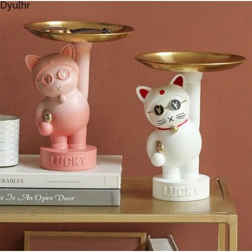 DyuIhr Creative Animal Sculpture Storage Tray Resin Crafts Housewarming Gift Home Living Room Entrance Key Storage Decoration