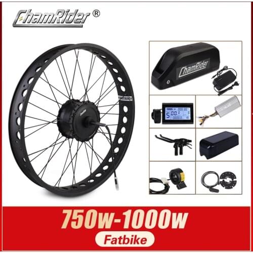 Snow Bike Electric Wheel 52V 1000W Fat Bike Kit 48V 750W Electric Bike Conversion kit 4.0 Wheel ebike kit MXUS XF15Fat Hub Motor