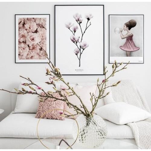 Girl Photographs Nordic Poster Flower Canvas Painting landscape Wall Art Pictures For Living Room Home Modern Decorative Prins