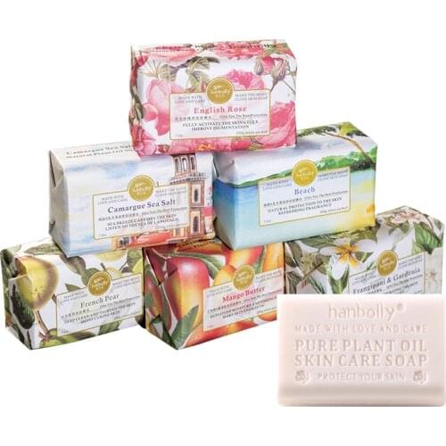 French Fragrance Grinding Soap 200g Handmade Gift Moisturizing Exfoliating Refreshing Oil Control Long-lasting Fragrance Soap