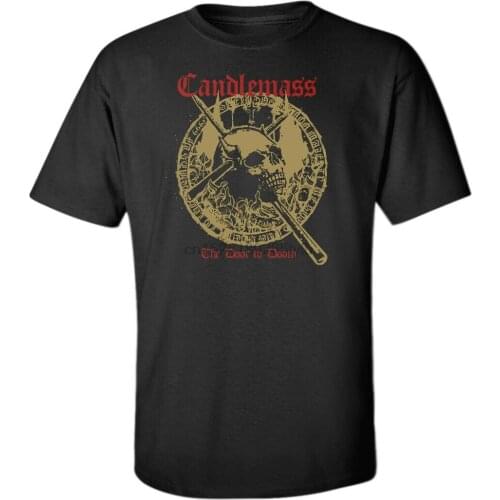 Candlemass T-Shirt Skull Heavy Metal Door to Doom Men Unisex Black Tee