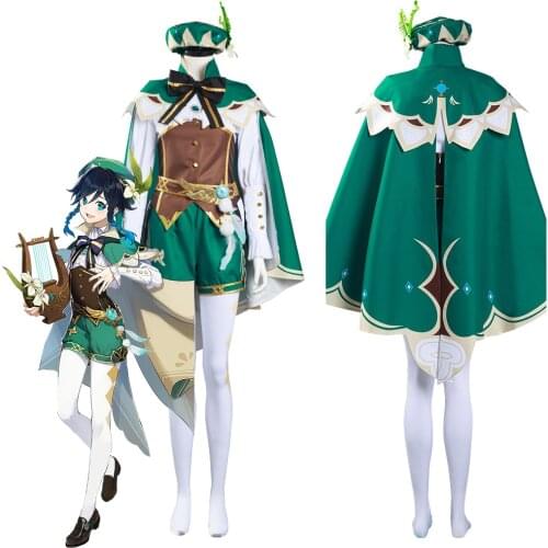 Game Genshin Impact Cosplay Genshin Impact Venti Shirt Cloak Stockings Full Suit