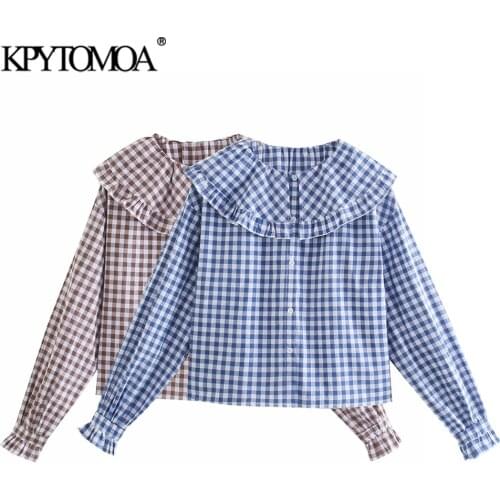 Женские рубашки в клетку KPYTOMOA China At AliExpress
