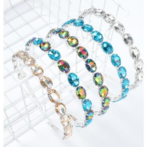 Colorful Oval Baroque Headbands For Women Diamond Luxury Hair Accessories Pearl Girls Crown Flower Hairbands Head Wrap Wholesale