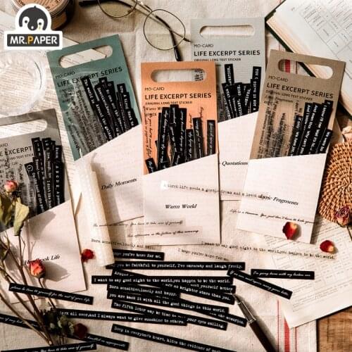 Mr.paper 8 Design Strip Sticker Pack Life Excerpt Series Scrapbook Planner Decoration Stationery Sticker