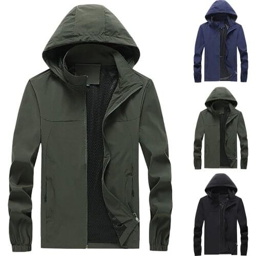 M-8xl Oversized Jackets Hooded Men Thin Jacket Outdoor Camping Cycling Windbreaker Long Sleeve Hoodie Sports Coats Trench Male